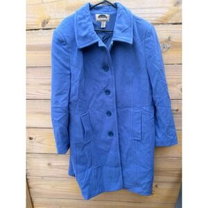 Mark Reed Periwinkle Blue Wool Blend Button Front Coat Plus Size 20
